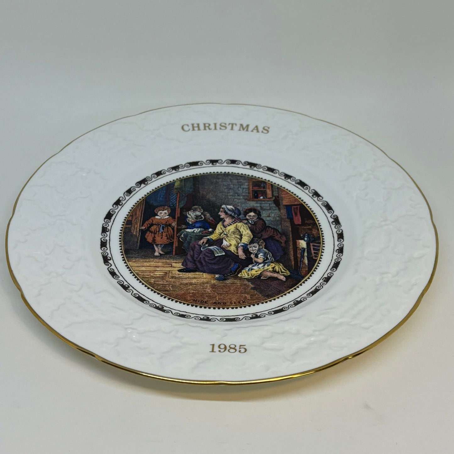 Coalport Christmas Series Pratt Prints Plate, "Hide and Seek" 1985