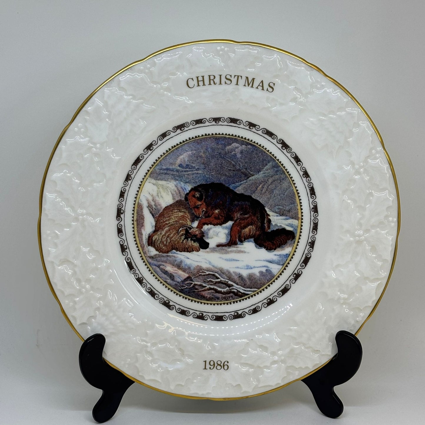 Coalport Christmas Series Pratt Prints Plate, "Snow Drift" 1986