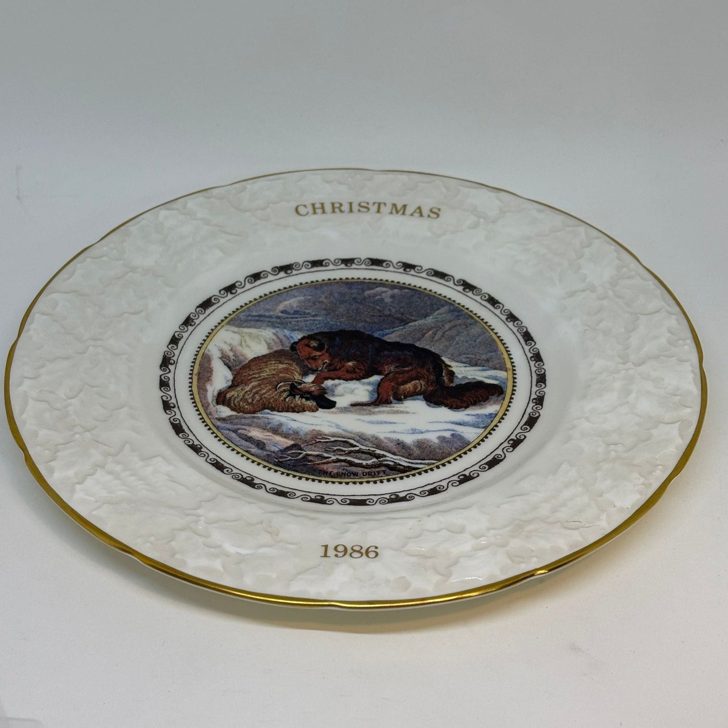 Coalport Christmas Series Pratt Prints Plate, "Snow Drift" 1986