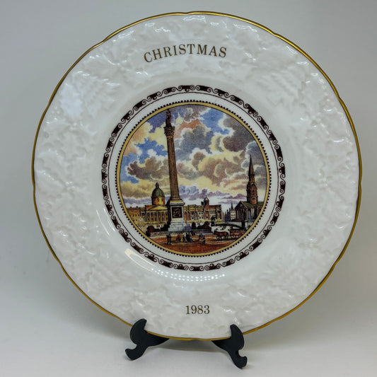 Coalport Christmas Series Pratt Prints Plate, "Trafalgar Square" 1983