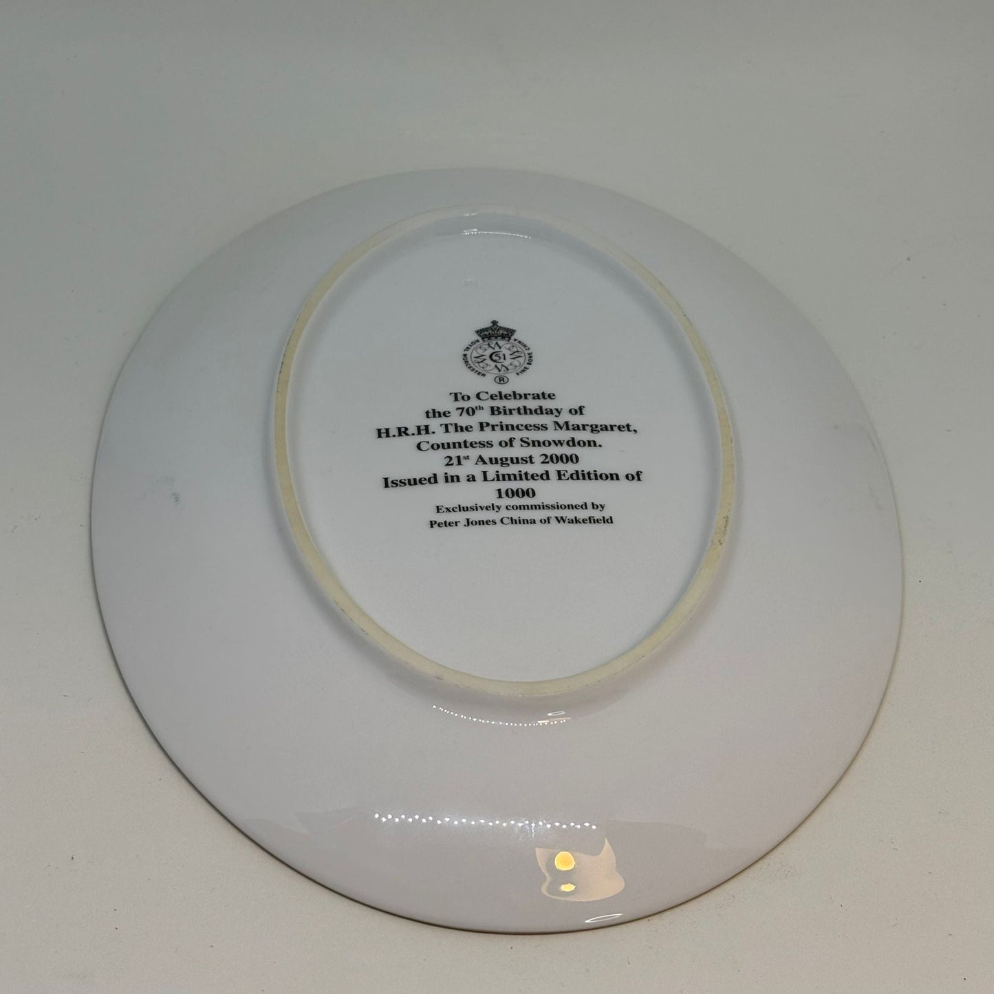 70th Birthday Princess Margaret Limited Edition Commemorative Plate